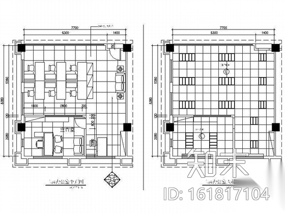 某小型办公室设计图cad施工图下载【ID:161817104】