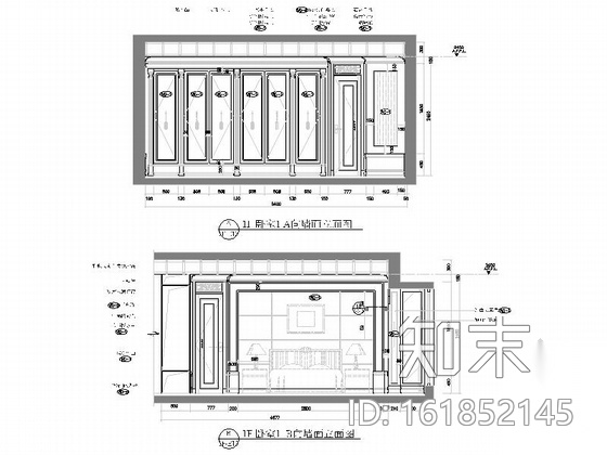 [河北]经典奢华欧式风格三层别墅室内设计装修施工图（图...cad施工图下载【ID:161852145】