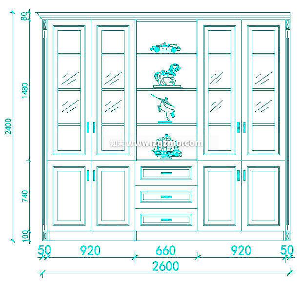 书柜施工图下载【ID:175451197】