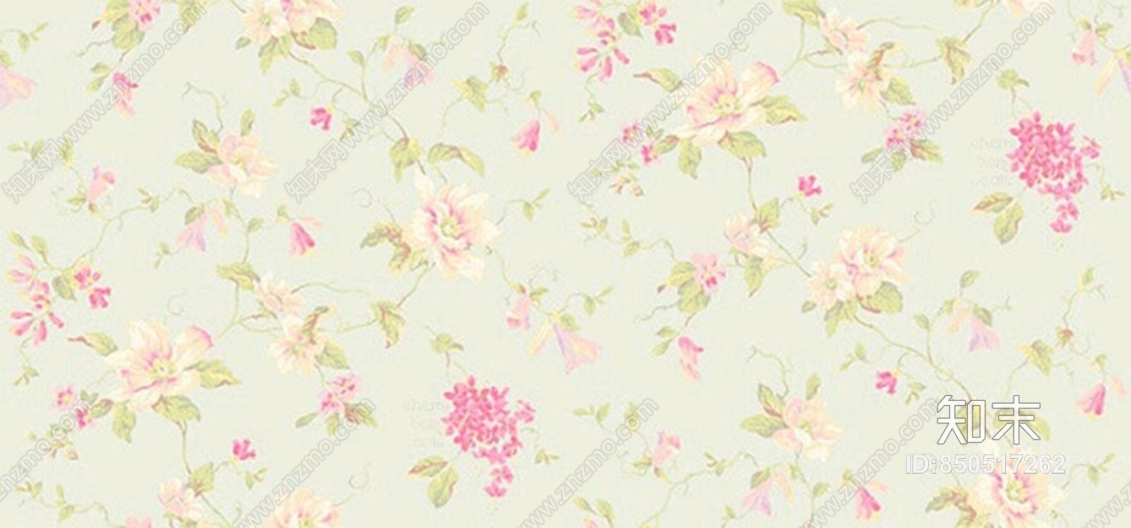 乡村美式系列碎花墙纸贴图下载【ID:850517262】