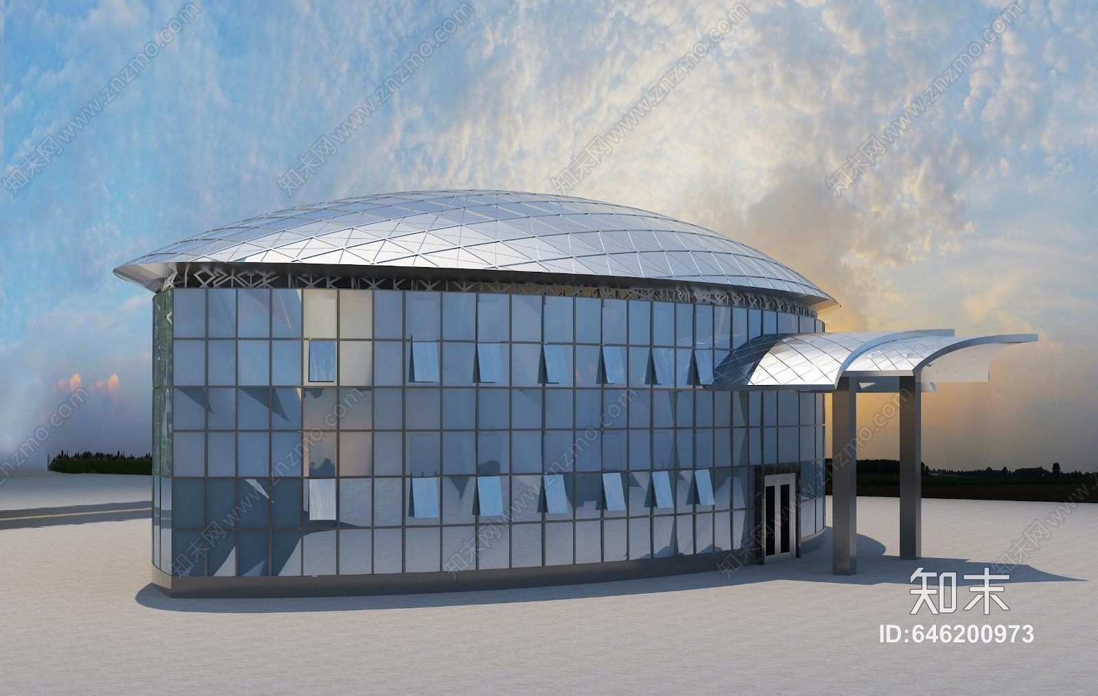 现代建筑外观3D模型下载【ID:646200973】