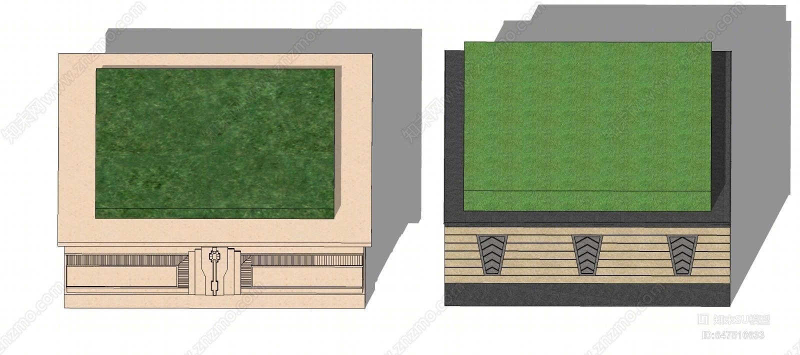 现代方形树池SU模型下载【ID:647516633】