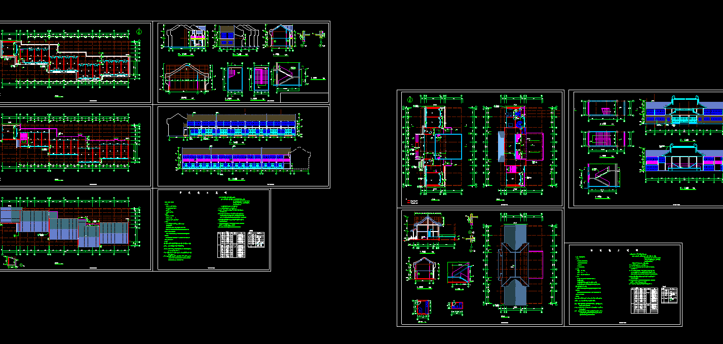 徽派四合院建筑设计施工图施工图下载【ID:149533142】