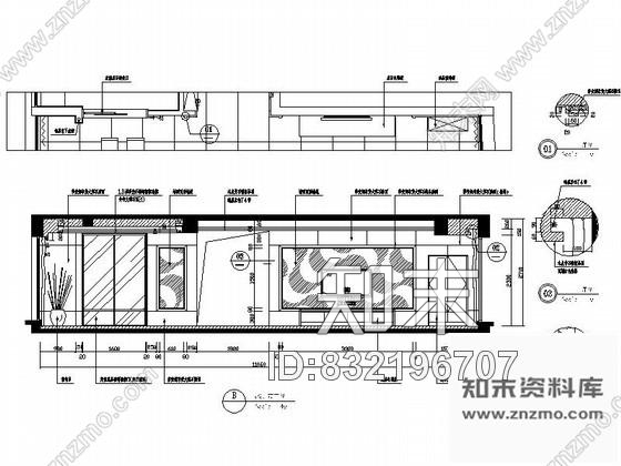 图块/节点客厅电视墙背景立面图cad施工图下载【ID:832196707】