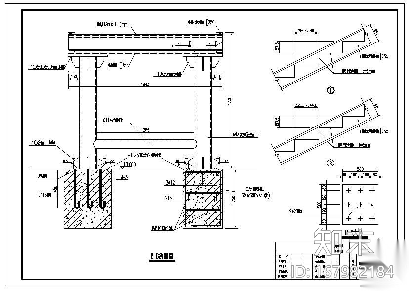 南昌某基地钢结构楼梯节点构造详图施工图下载【ID:167982184】
