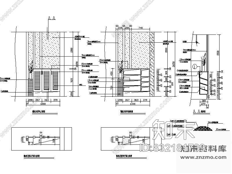 图块/节点鞋柜玄关详图施工图下载【ID:832181739】