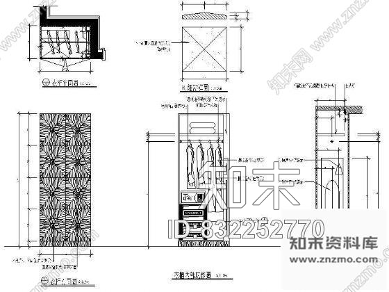 图块/节点小型衣柜详图施工图下载【ID:832252770】