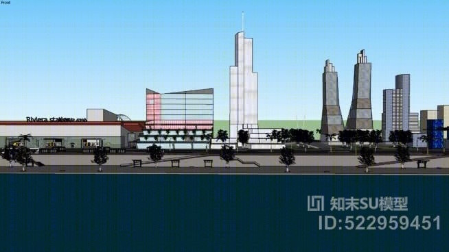 海滨长廊SU模型下载【ID:522959451】