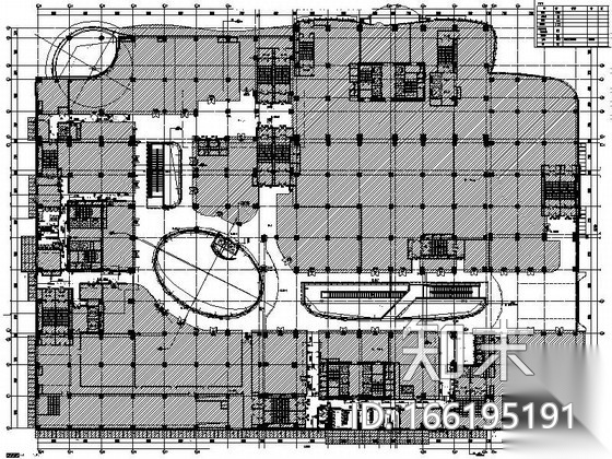 [河北]购物公园椭圆中庭施工图cad施工图下载【ID:166195191】