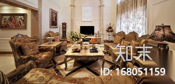 [北京]独特精装三层欧式别墅装修图（含实景）cad施工图下载【ID:168051159】