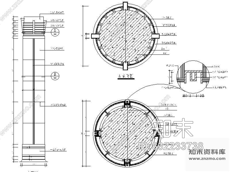 图块/节点铝塑板装饰柱详图施工图下载【ID:832233738】