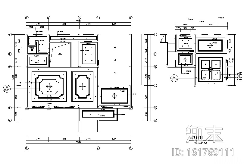 欧式风格望江府邸三层别墅设计施工图（附效果图）cad施工图下载【ID:161769111】