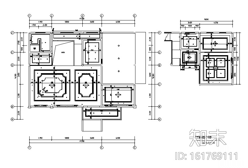 欧式风格望江府邸三层别墅设计施工图（附效果图）cad施工图下载【ID:161769111】