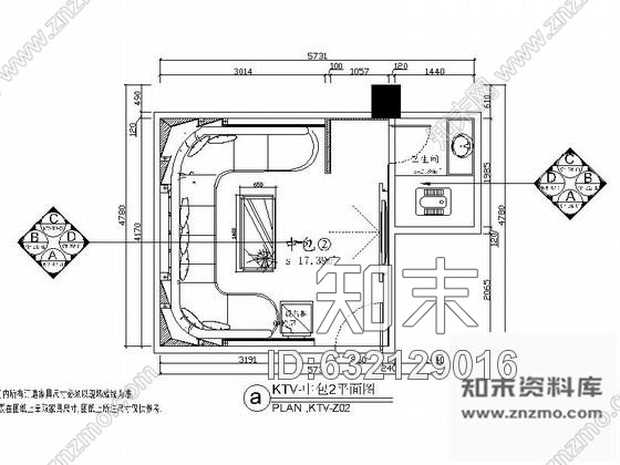 施工图豪华KTV包厢室内装修图Ⅴcad施工图下载【ID:632129016】