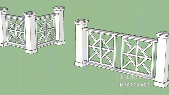 7栏“装饰篱笆”SU模型下载【ID:922020622】