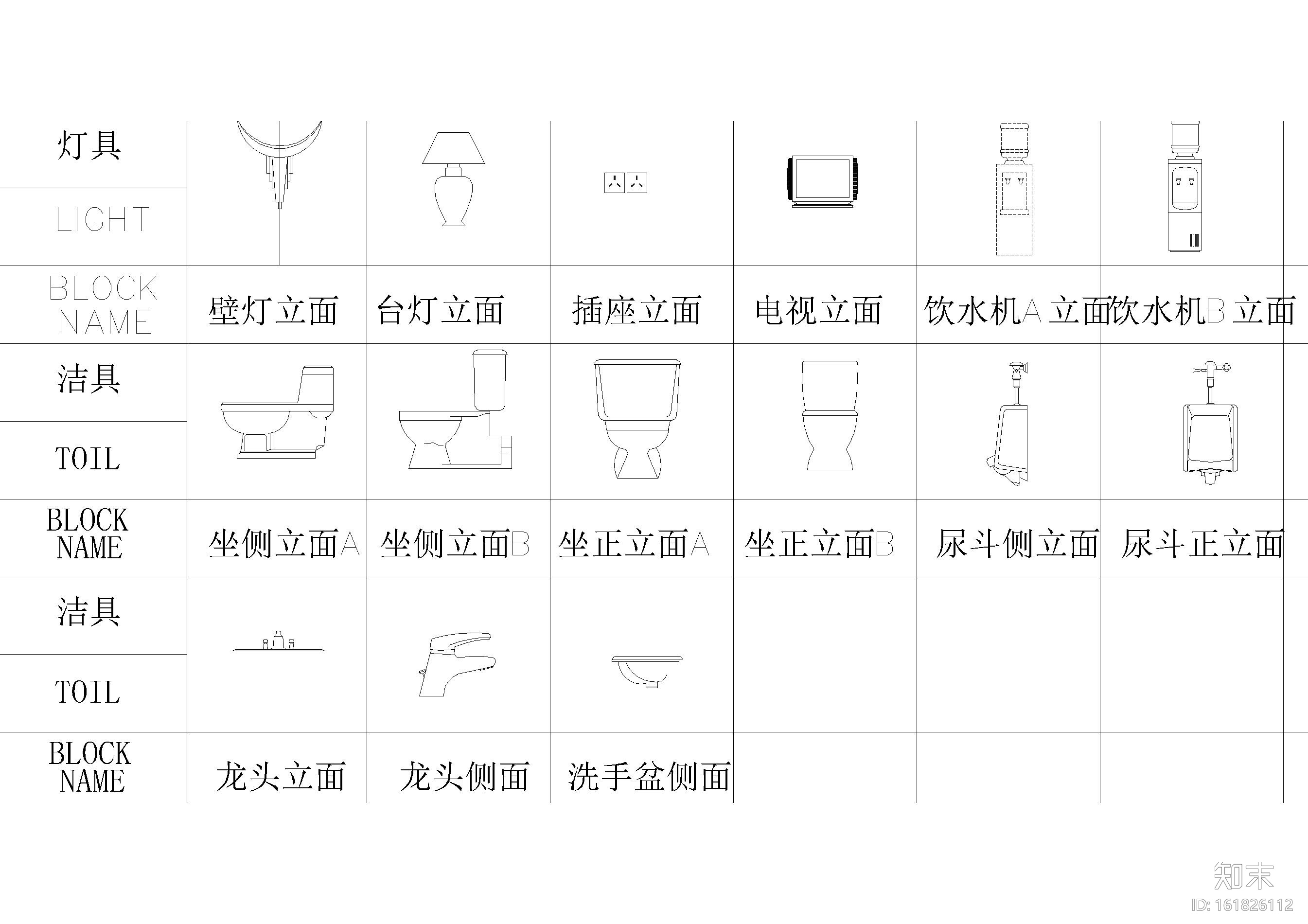 服装鞋包，电讯设备，家具灯具等工装图块施工图下载【ID:161826112】