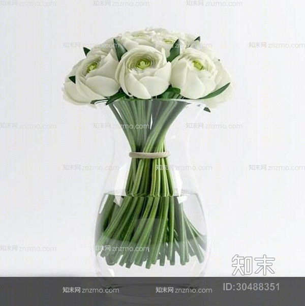 白色花3D模型下载【ID:30488351】