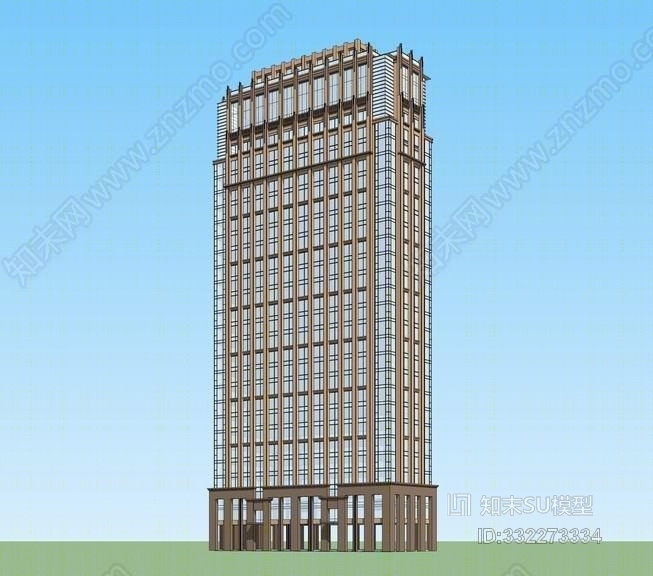 artdeco高层办公楼SU模型下载【ID:332273334】