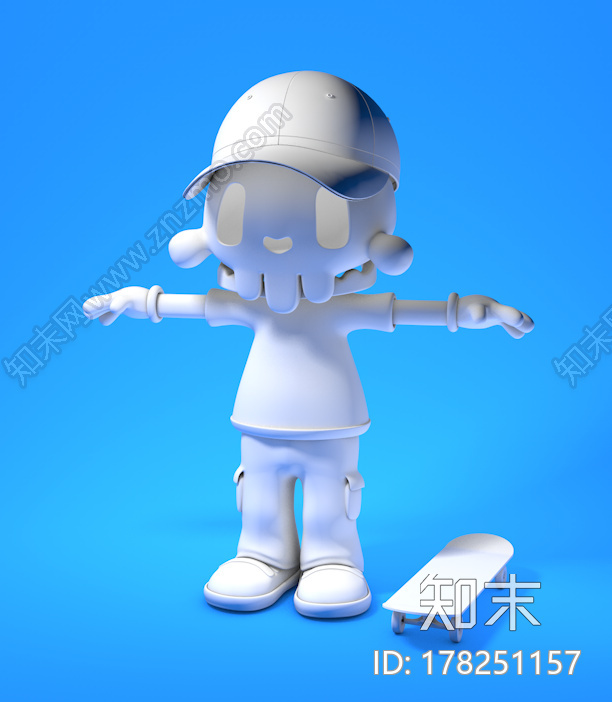 白色骷髅人物CG模型下载【ID:178251157】