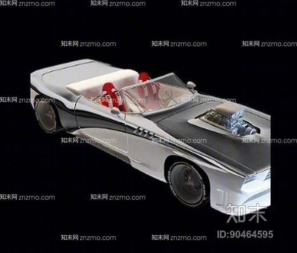白色跑车3D模型下载【ID:90464595】
