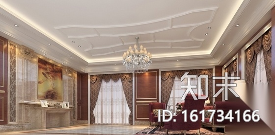 [三亚]典雅欧式三层别墅样板房CAD装修图（含效果）cad施工图下载【ID:161734166】