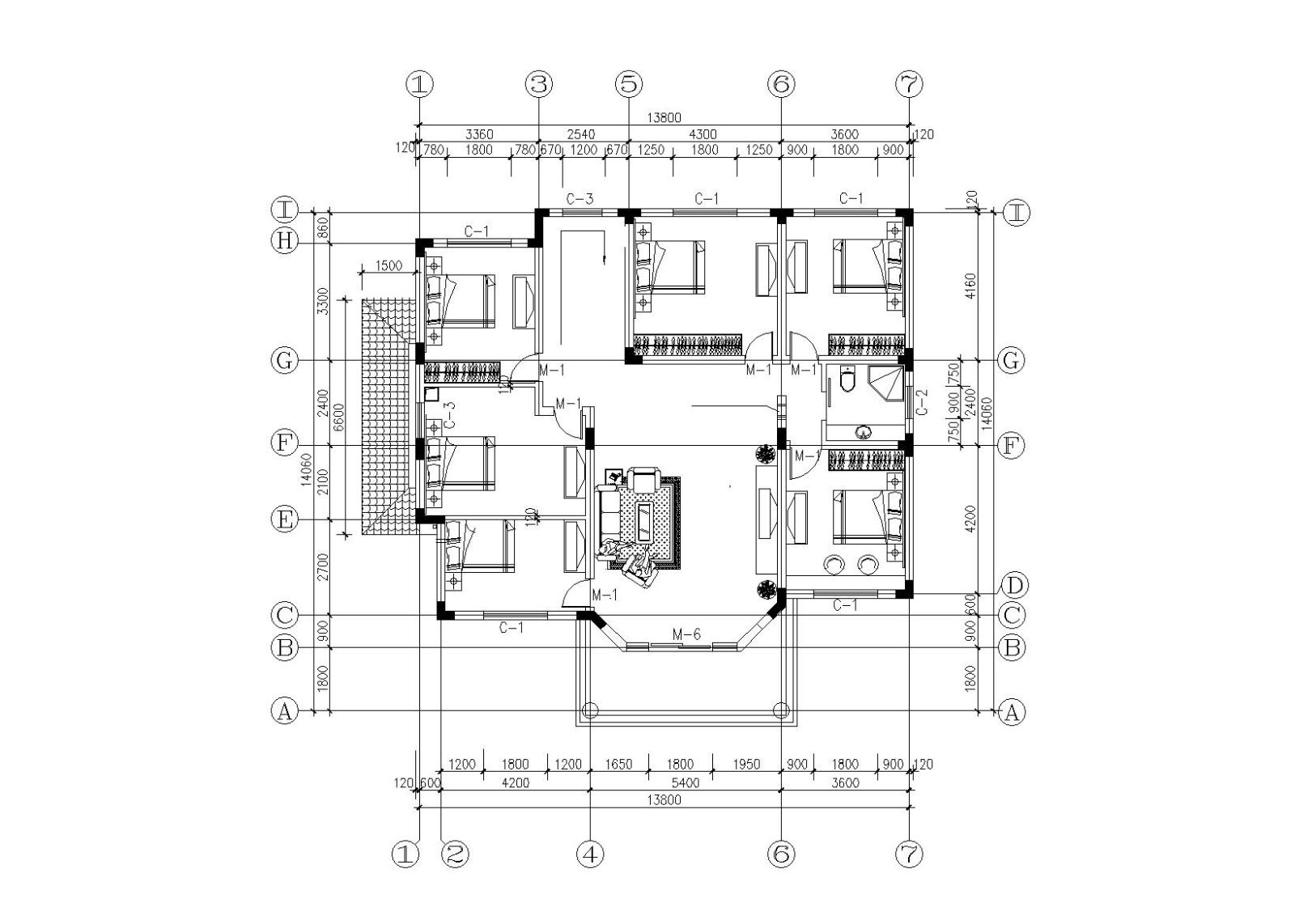 钢混结构独栋别墅建筑施工图cad施工图下载【ID:149888198】