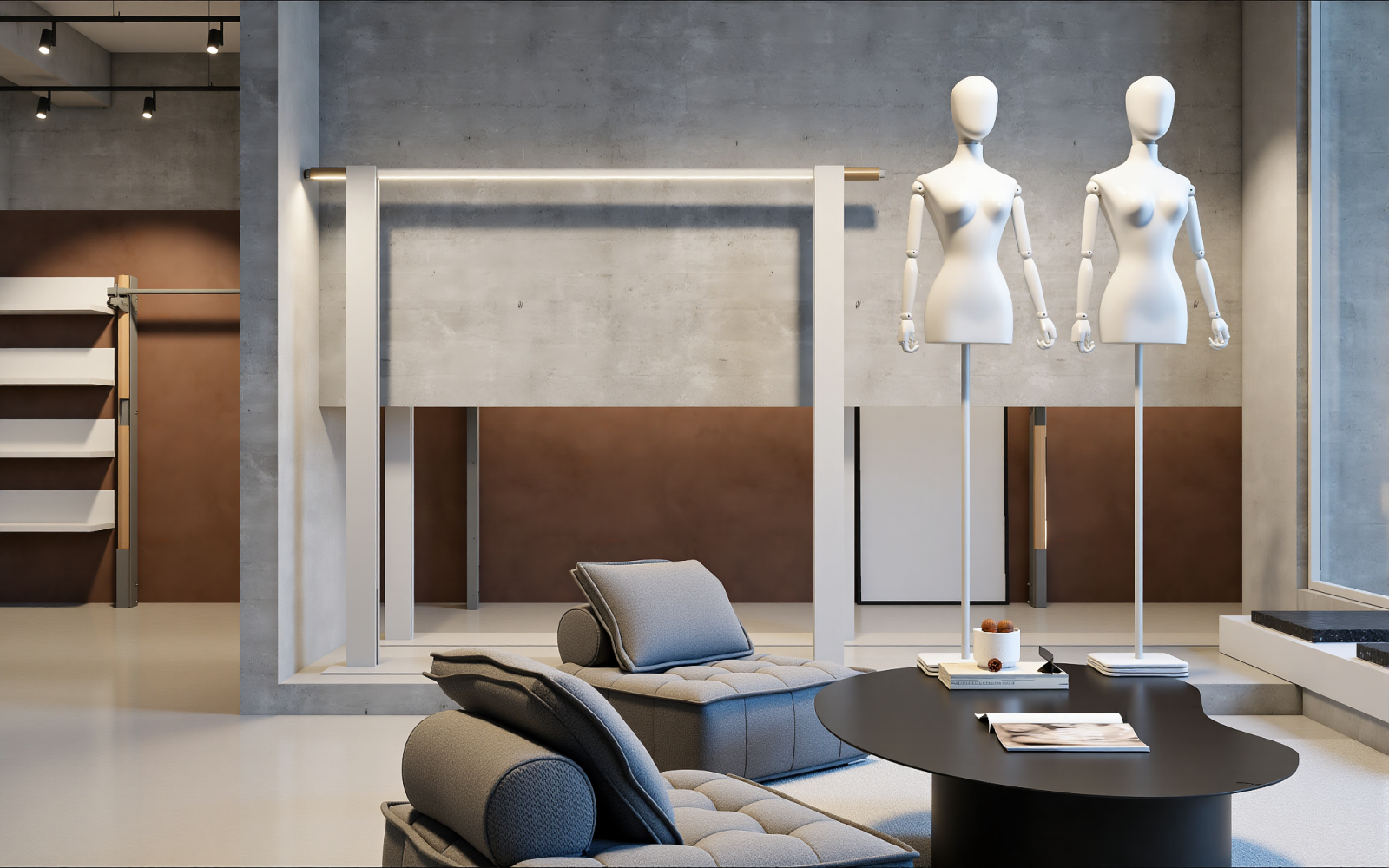 工业服装展厅3D模型下载【ID:1215069755】