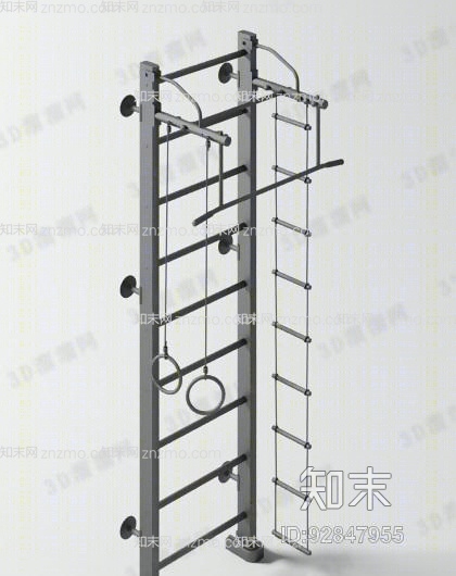黑色铁艺健身器材3D模型下载【ID:92847955】