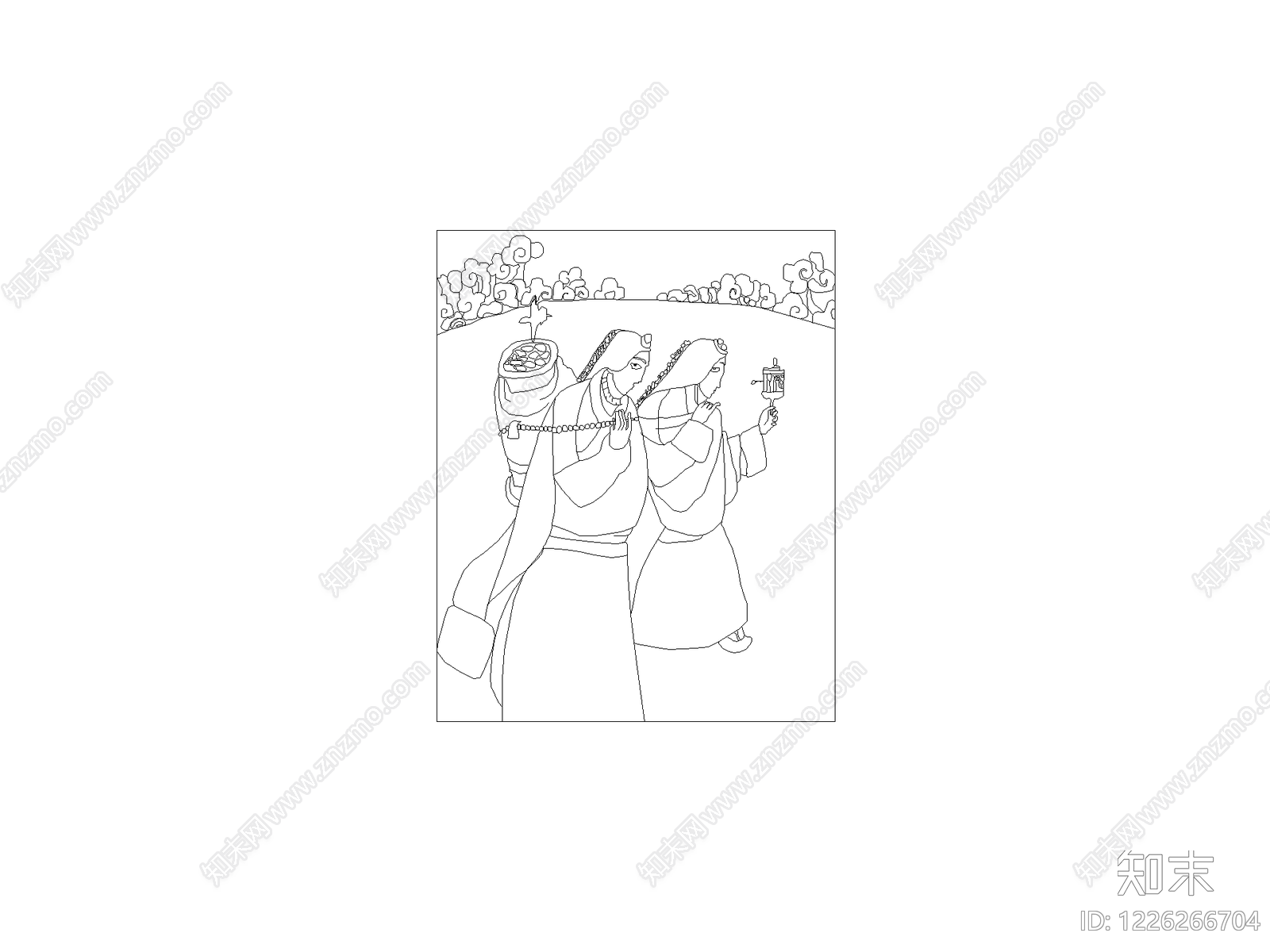 陈设类立面挂画cad施工图下载【ID:1226266704】