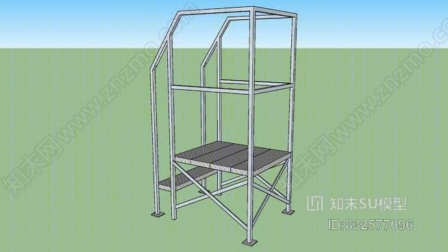 钢结构工位SU模型下载【ID:832577096】