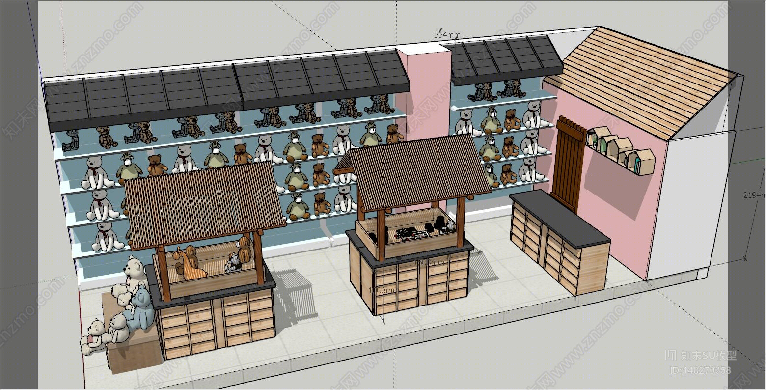 现代风格玩具店SU模型下载【ID:148270358】