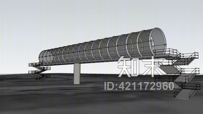 公路9人行天桥概念SU模型下载【ID:421172960】