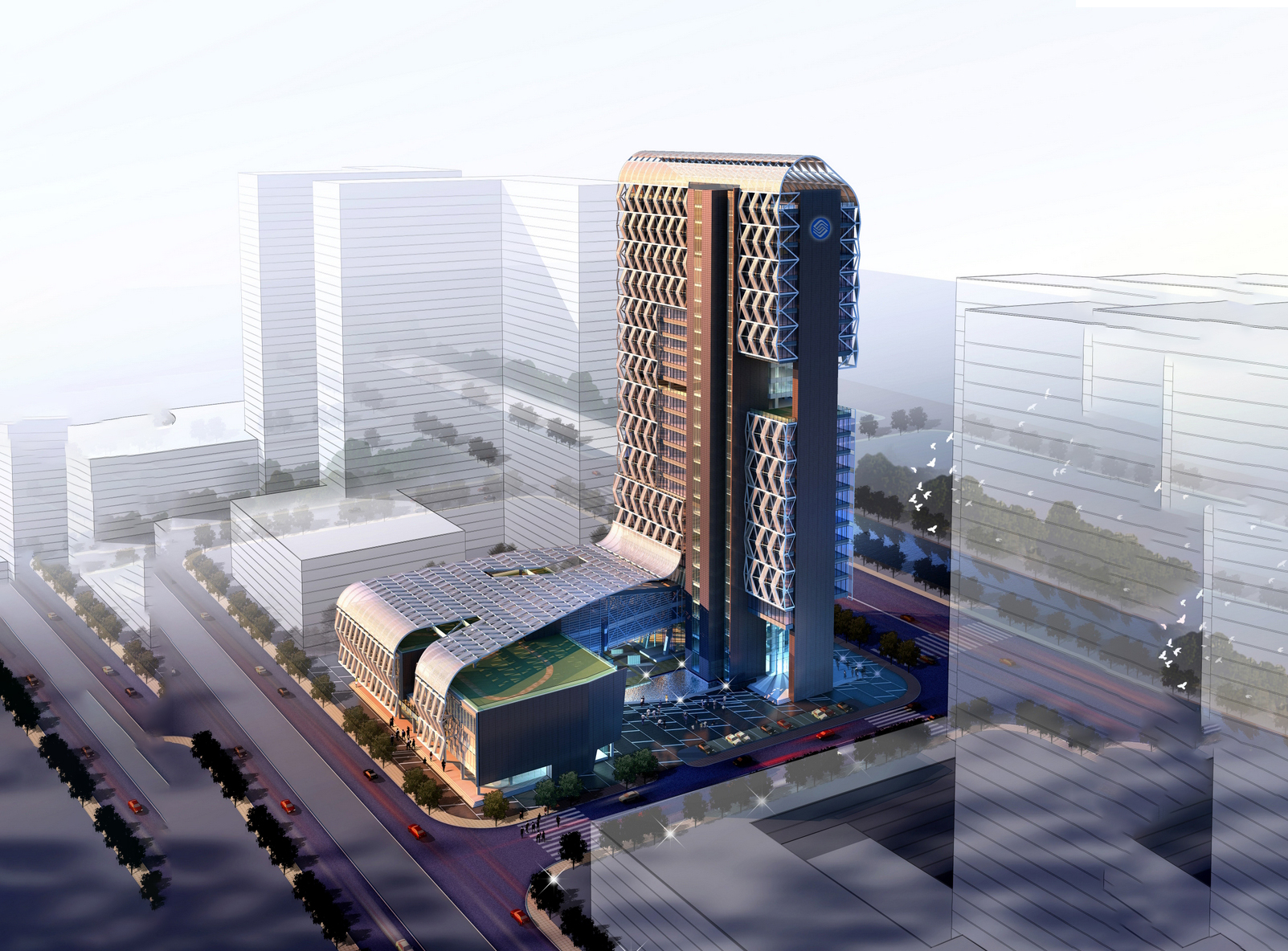 [南京]现代风格综合楼办公楼（CAD+SU+文本）施工图下载【ID:165944115】