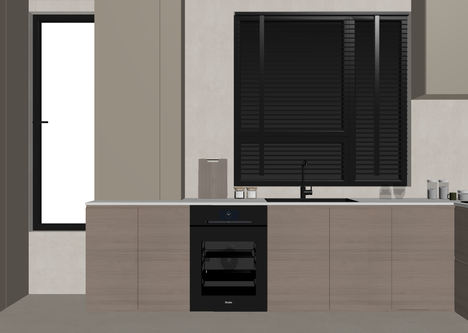 奶油开放式厨房3D模型下载【ID:1214821352】