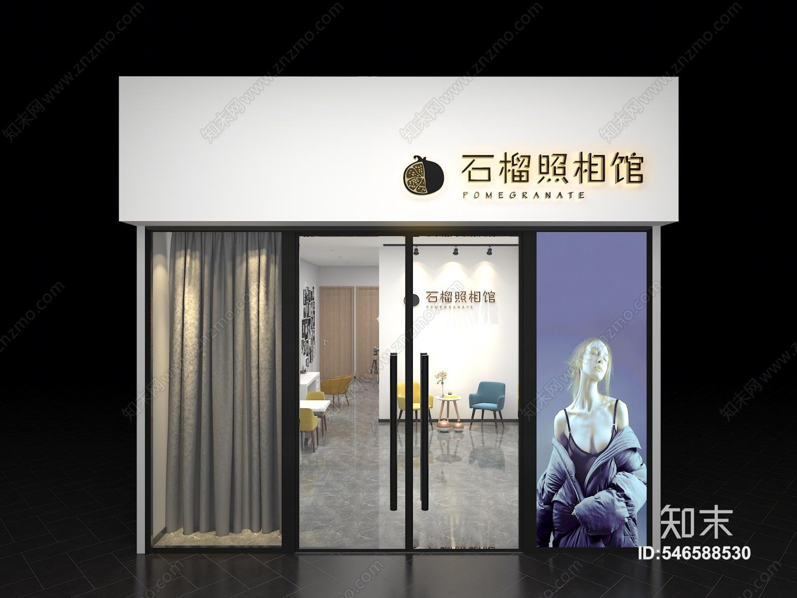 现代婚纱店3D模型下载【ID:546588530】
