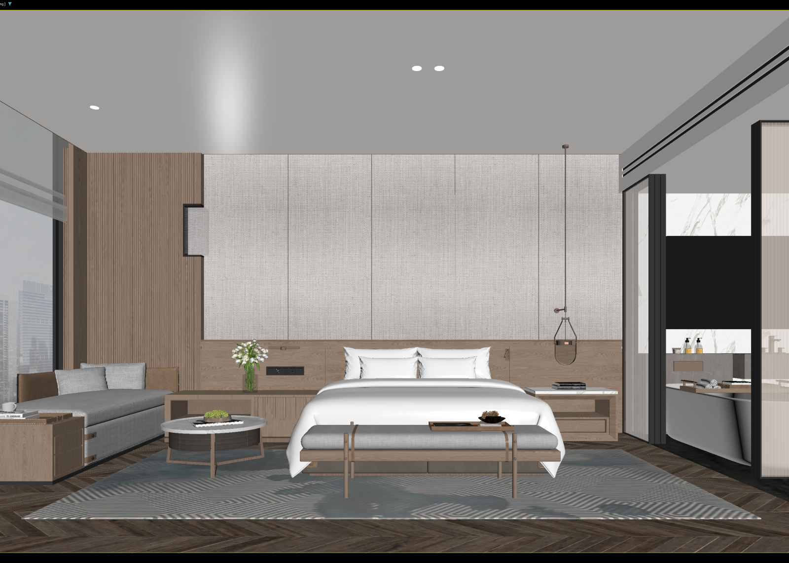 现代酒店客房3D模型下载【ID:1214755043】