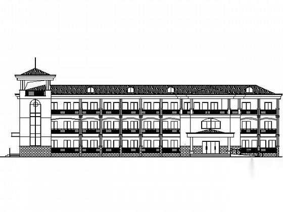 某四层养老院建筑扩初图施工图下载【ID:160723140】