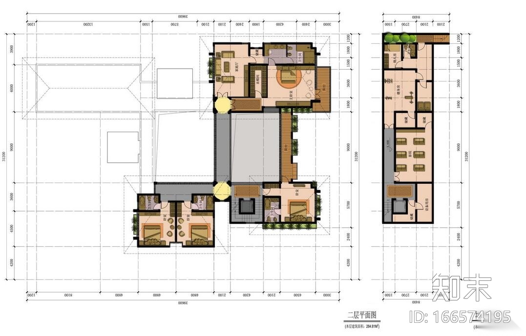 联排别墅豪宅户型设计图cad施工图下载【ID:166574195】