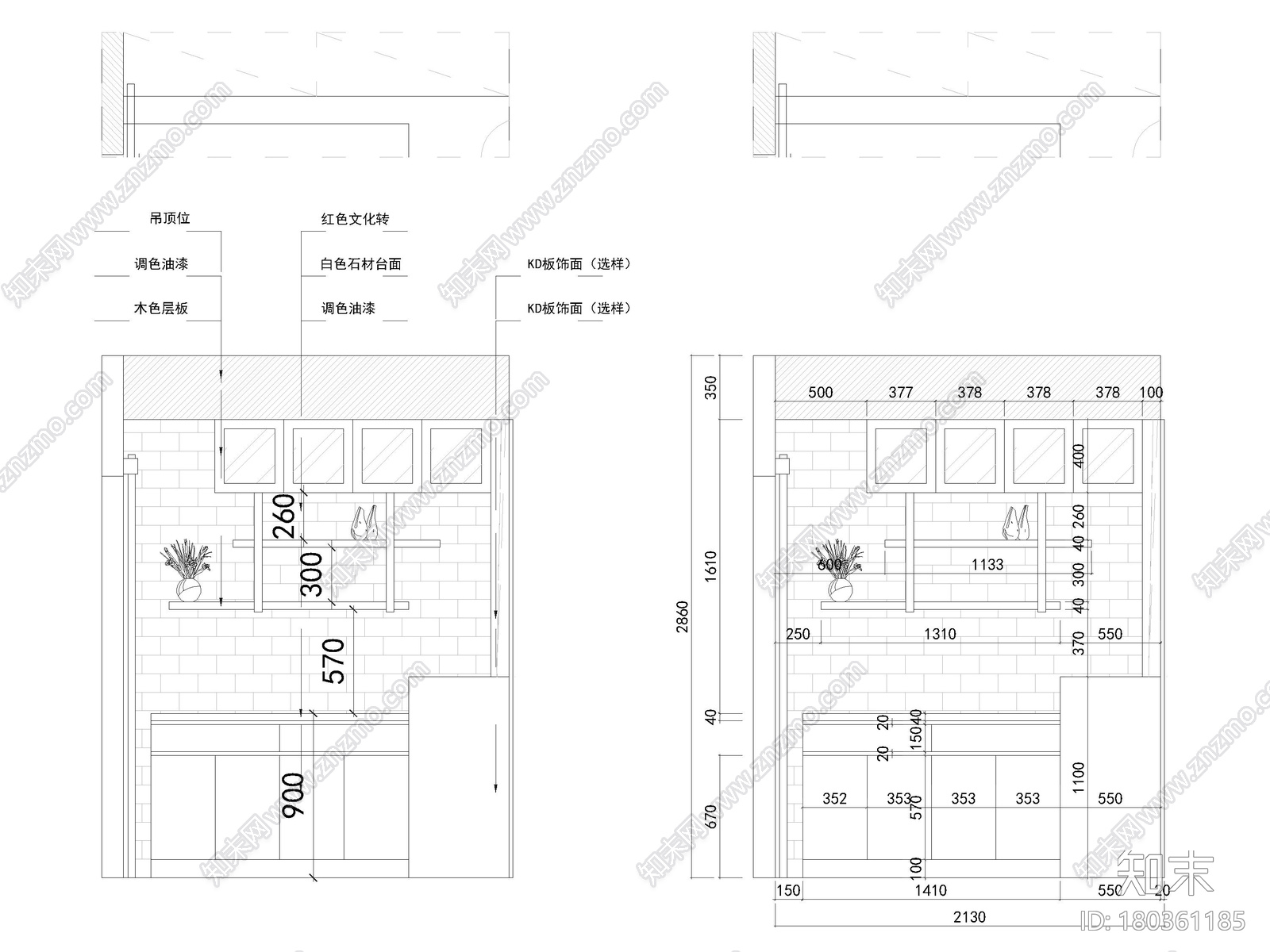 [武汉]110㎡三居家装样板间装修设计施工图cad施工图下载【ID:180361185】