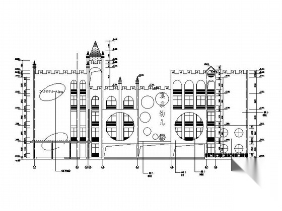[深圳]五层欧洲城堡式幼儿园建筑施工图（含效果图）cad施工图下载【ID:165740140】