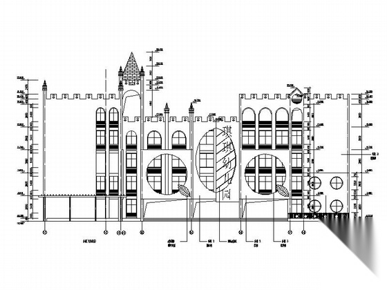 [深圳]五层欧洲城堡式幼儿园建筑施工图（含效果图）cad施工图下载【ID:165740140】