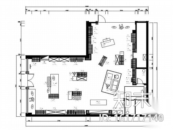 国际品牌男装形象店装修图cad施工图下载【ID:161717140】