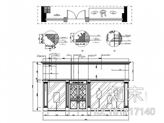 国际品牌男装形象店装修图cad施工图下载【ID:161717140】