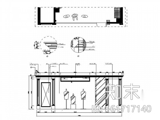 国际品牌男装形象店装修图cad施工图下载【ID:161717140】