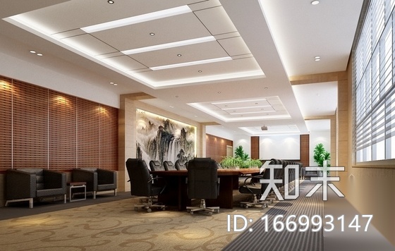 [鄂尔多斯]新技术工业园区现代办公楼装修施工图（含效果...cad施工图下载【ID:166993147】