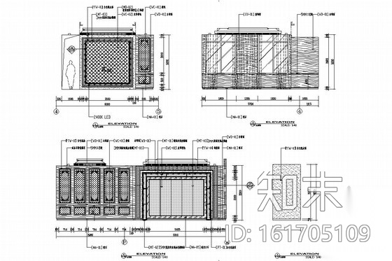 [上海]优雅舒适粤菜酒楼豪华包间装修图cad施工图下载【ID:161705109】