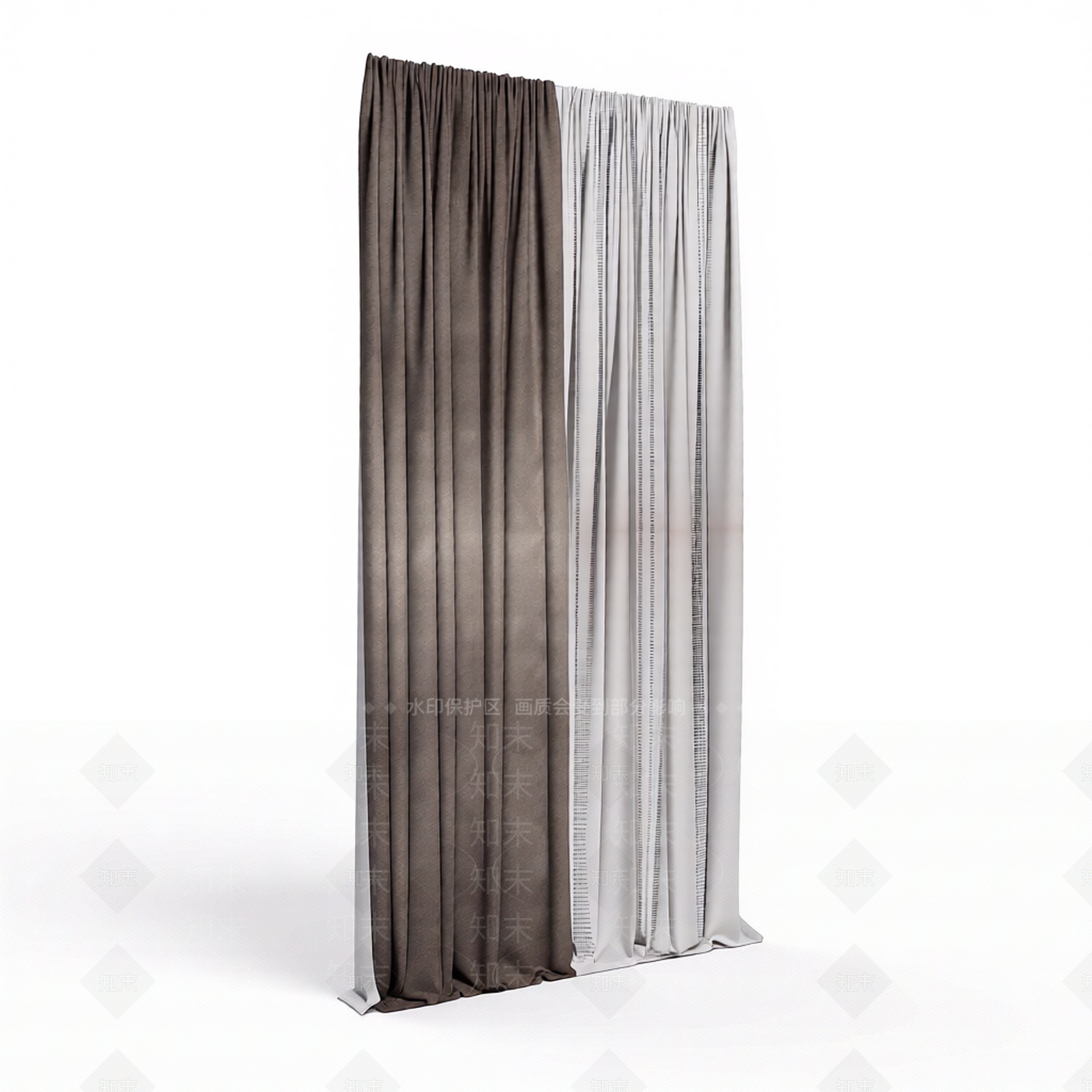 双色窗帘模型3D模型下载【ID:1206193906】