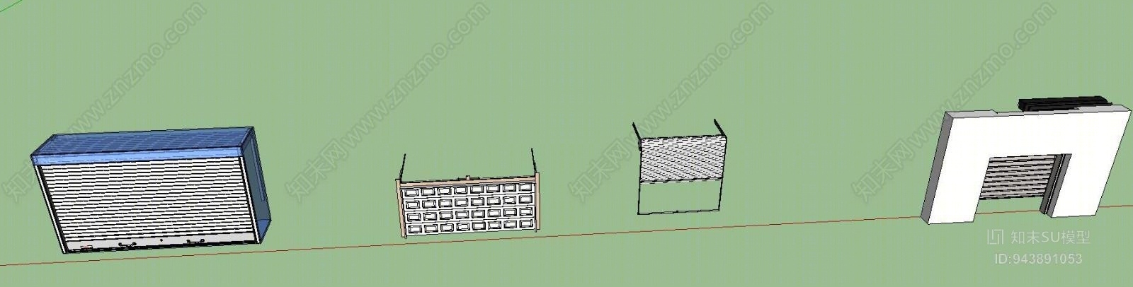 现代卷帘门SU模型下载【ID:943891053】