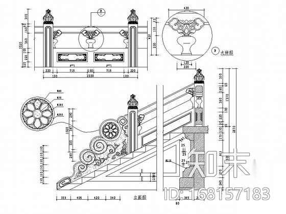 园林景观常见栏杆样式集施工图下载【ID:168157183】