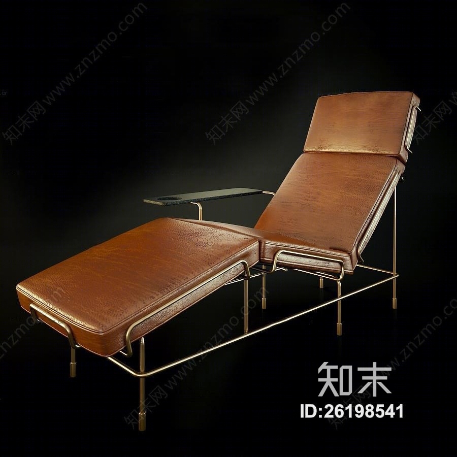 现代皮革躺椅3D模型下载【ID:26198541】